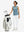 Front full body shot of model wearing white women's lightweight athletic sweatpants
