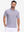 Front half body shot of model wearing light purple white comfy breathable pin-stripe texture golf polos