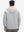 Back upper-body view of water-resistant heat-tech softshell winter jacket with hood in light grey.