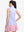 Back upper body shot of model wearing lavender rose women's sleeveless q-zip print quick dry golf tops