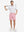 Front full body shot of model wearing pink flat front flex cotton blend golf shorts
