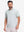 Front upper body shot of model wearing light grey moisture wicking jacquard golf shirts