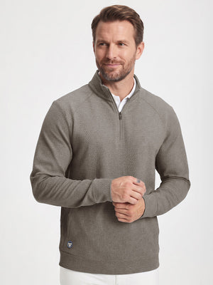 Heather Textured Quarter Zip Pullover