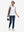 Front full body shot of model wearing navy women's lightweight athletic sweatpants