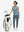 Front full body shot of model wearing grey blue women's lightweight athletic sweatpants