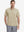 Model half-body front view wearing khaki cotton blend plain shirt.