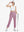 Full-body front view wearing golf hat and holding club in PINK Women's 7/8 Ankle Golf Track Pants.