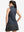 Back upper body shot of model wearing black gray blocks women's sleeveless q-zip print quick dry golf tops