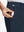 Detail view of front pocket on navy flat front flex cotton blend golf shorts