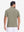 Back upper body view in taupe heather of performance heather contrast collar polo shirts.