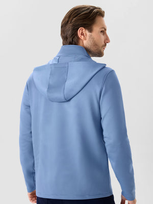 Pin-Stripe Quarter Zip with Hood