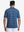 Back upper body shot of model wearing navy peony/arctic white non-curl ribbed collar striped polo shirts