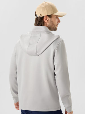 Pin-Stripe Quarter Zip with Hood