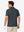 Back upper body view in dark gray of nylon blend casual jacquard polo shirts.