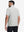Back upper body shot of model wearing silver grey waffle texture 1/4 zip pullover