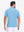 Back upper body view in blue heather of performance heather contrast collar polo shirts.