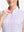 Detail view of neck zipper on colorful hearts  women's sleeveless q-zip print quick dry golf tops