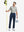 Front full body shot of model exercising in grey golf car premium ribbed collar print polo shirts