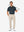 Front full body with golf club in dark gray of nylon blend casual jacquard polo shirts.