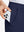 Detail view of double pockets on dark blue stretch cotton blend slim fit golf trousers 5 pockets