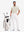 Front full body with golf bag in light khaki heather of performance heather contrast collar polo shirts.