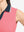 Detail view of armhole on pink women's collared v neck quick dry tank tops