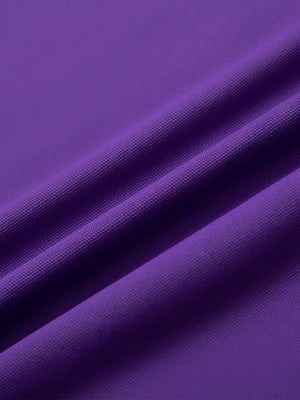 Fabric detail of Everyday classic solid polo with clean finish and soft purple feel