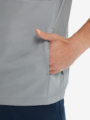 Water-Resistant Embossed Short Sleeve Q-Zip Hoodies