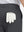 Detail view of back pocket on dark grey stretch cotton blend slim fit golf trousers 5 pockets