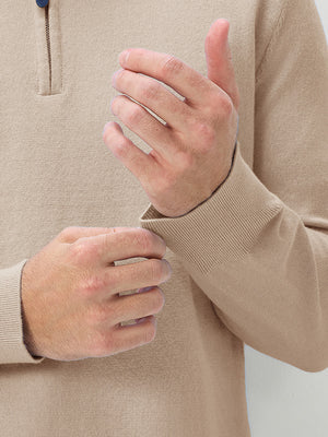 Wool Blend 1/4 Zip Sweater Pullover