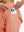 Detail view of side pocket on peach pink women's gym golf shorts with liner pocket