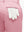 Detail view of back pocket on pink flat front flex cotton blend golf shorts