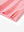 Detail view of hem on pink coral white comfy breathable pin-stripe texture golf polos