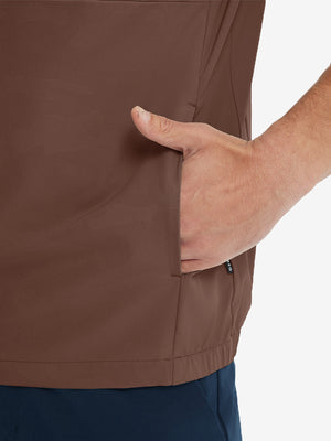 Water-Resistant Embossed Short Sleeve Q-Zip Hoodies
