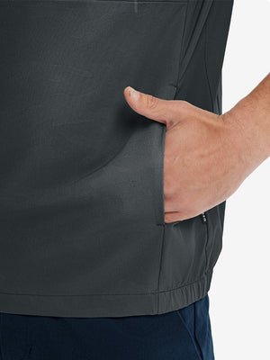 Water-Resistant Embossed Short Sleeve Q-Zip Hoodies