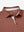 Collar and button detail close-up in red ochre heather of performance heather contrast collar polo shirts.