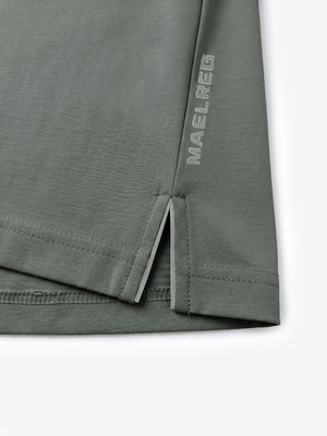  Hem edge texture detail display, ultra-comfort slim fit roma knit polo shirts in grey