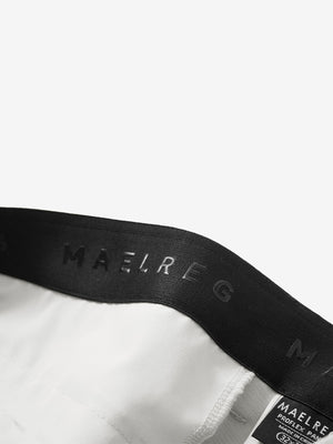 Detail view of inner waistband on light gray straight fit lightweight dress golf pants