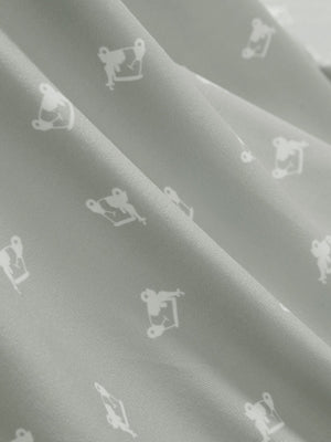 Close-up texture of grey golf car premium ribbed collar print polo shirts fabric showing detailed premium material and weave.