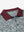 Detail view of collar on grey/wine camo premium ribbed collar print polo shirts