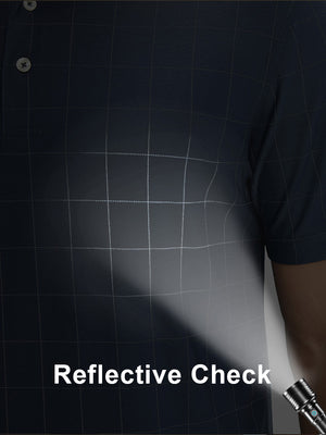 Performance Reflective Checked Collar Golf Shirt
