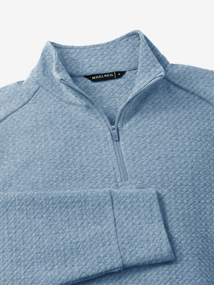 Heather Textured Quarter Zip Pullover