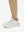 Detail view of hem on light khaki women's lightweight athletic sweatpants