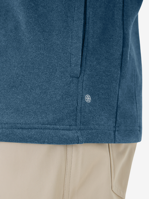 Heather Brushed Rib Knit Quarter Zip with 2 Pockets