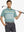 Front half-body golf pose in Chest Print Polo Shirts, shown in Beryl Green