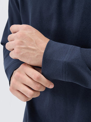 Heather Brushed Rib Knit Crewneck Sweatshirt