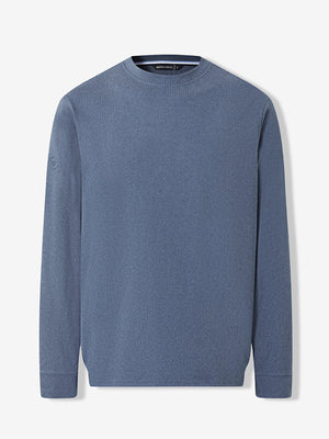 Heather Brushed Rib Knit Crewneck Sweatshirt