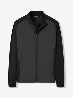 Windproof Colorblock Heather Full Zip Jacket