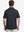 Rear half-body view showing fit and fabric in DARK GREYBLACK HEATHER