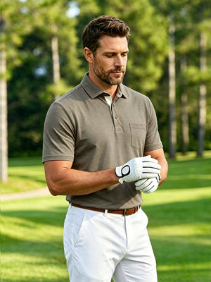 Performance Heather Contrast Collar Polo Shirts